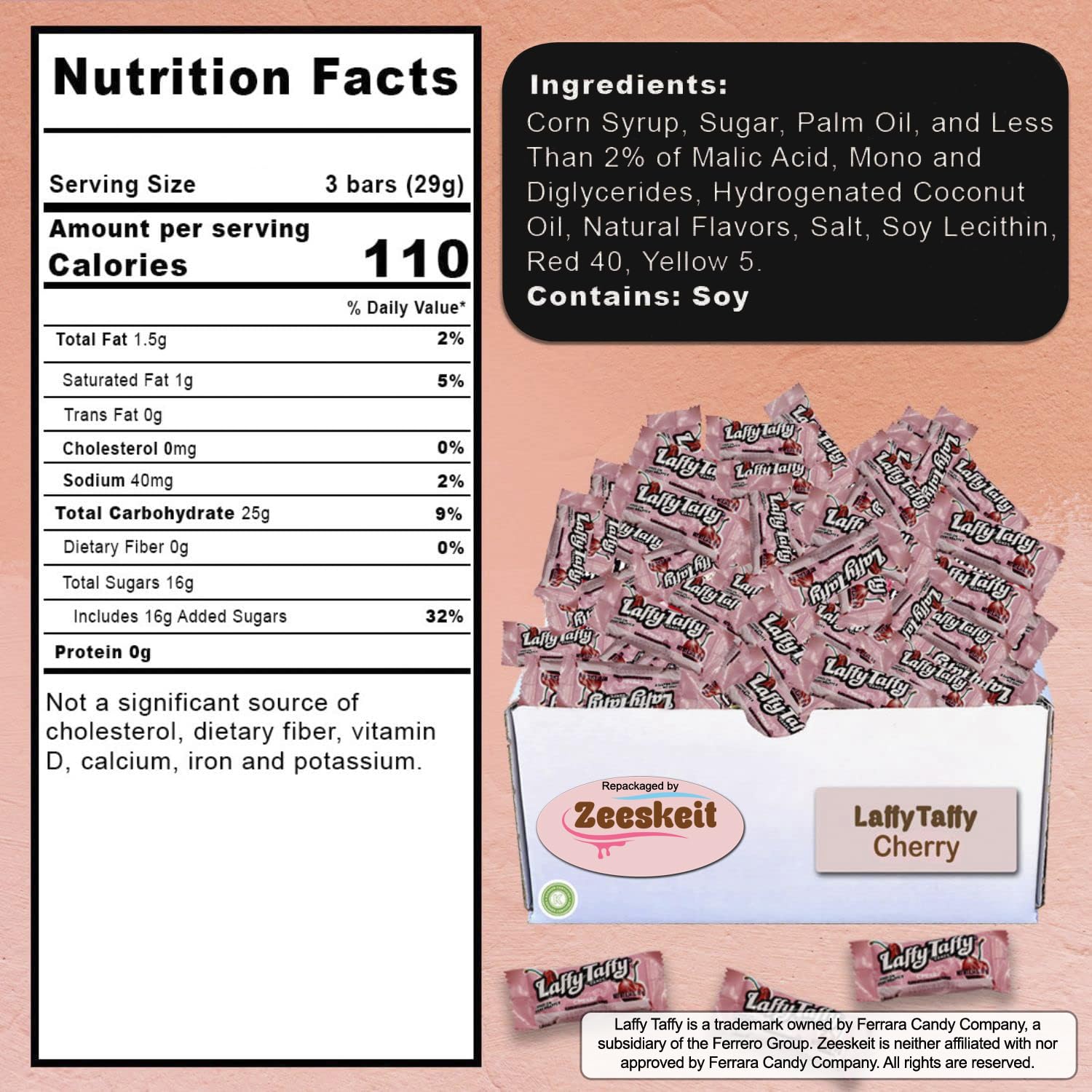 Amazon.com : Zeeskeit Laffy Taffy Cherry Chew Candy 2 Lb